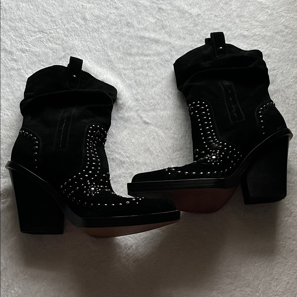 Black Studded Jessica Simpson Ankle Boots